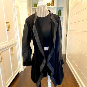 Illia Leather Trimmed Cardigan